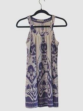 Collective Clothing Purple Floral Sleeveless Dress M Boho Y2K Made in USA